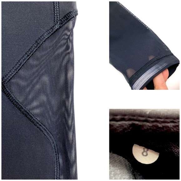LULULEMON × SoulCycle Rare Logo Meshed 7/8 Leggings Tights in Black Size 8 - Picture 7 of 11